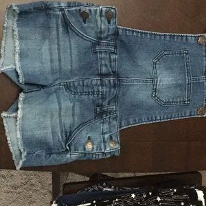 Jean short overalls